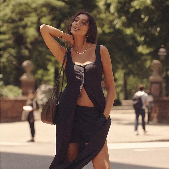 Anthropologie Sleeveless Flyaway Linen Tunic Vest - Picture 6 of 9